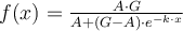 f(x)=\frac{A\cdot G}{A+(G-A)\cdot e^{-k\cdot x}}